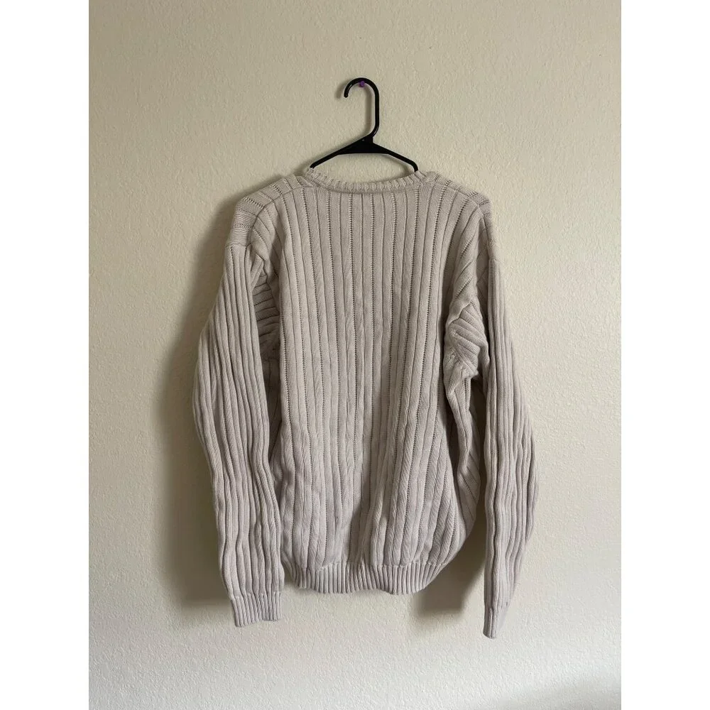Vintage Van Heusen Men's Fisherman Sweater Size Large 100% Cotton Crewneck‎
